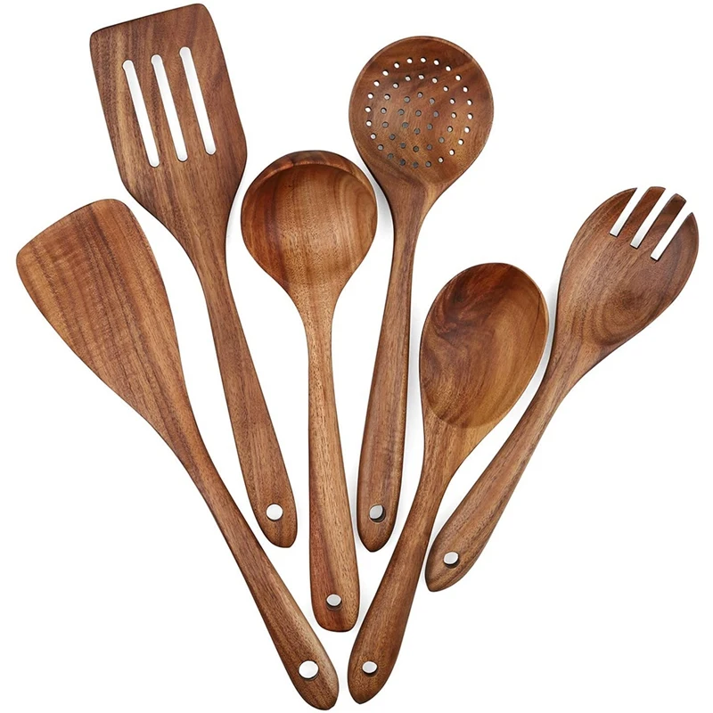 

Набор деревянной кухонной утвари, набор деревянной кухонной утвари для антипригарной посуды, деревянная лопатка, вилка для готовки