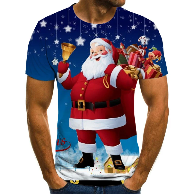 

Fashion Unisex T-shirt New Year Wishes Merry Christmas Christmas Graphic T-shirt Children's Casual Cartoon T-shirt