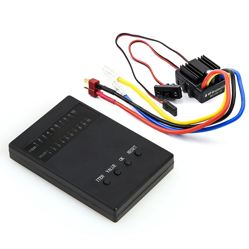 

80A Brush Brushed 1080 Electronic Speed Controller Waterproof ESC with Program Card for 1:10 1/8 WP Crawler