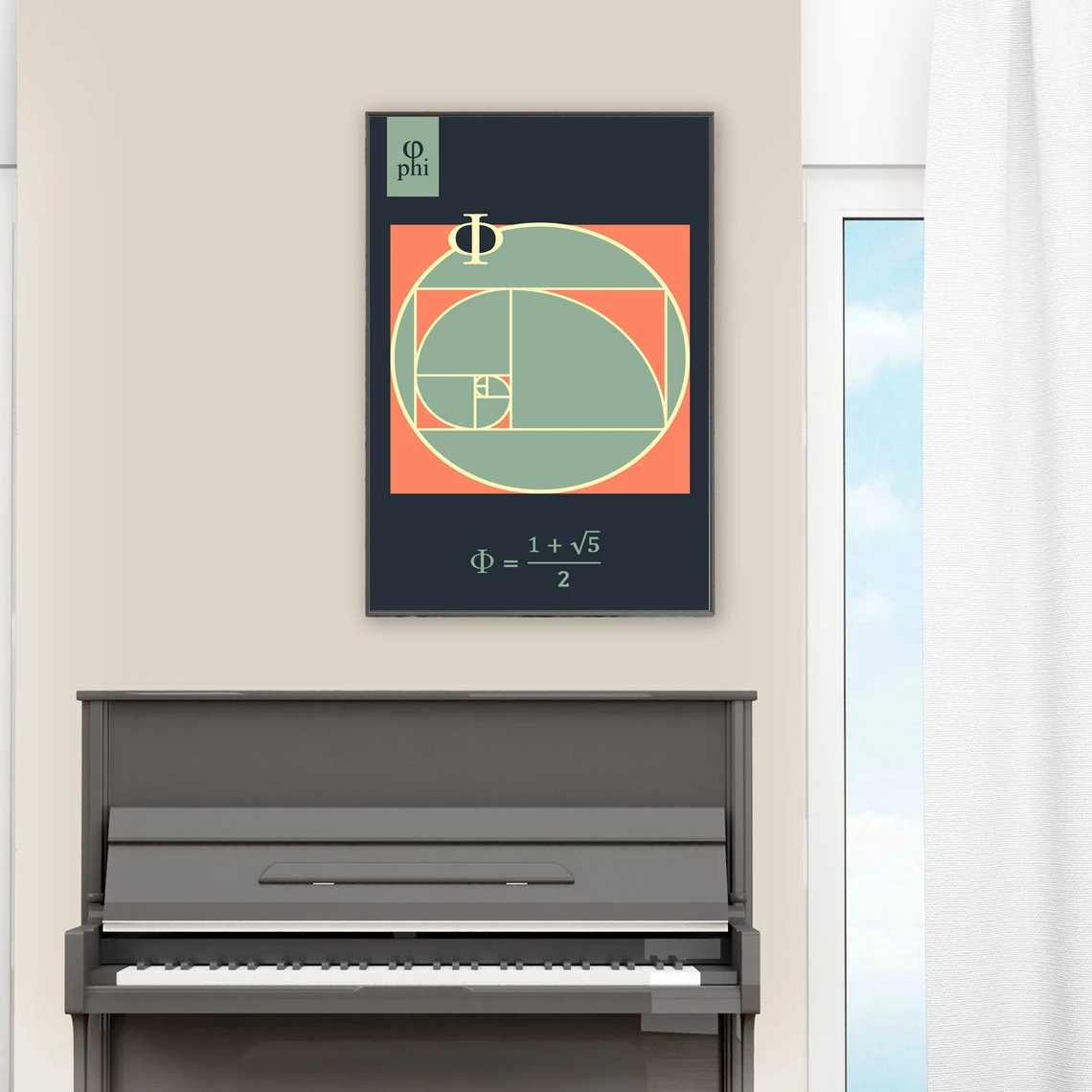Золотое Соотношение (Phi) математический плакат холст печать настенная живопись