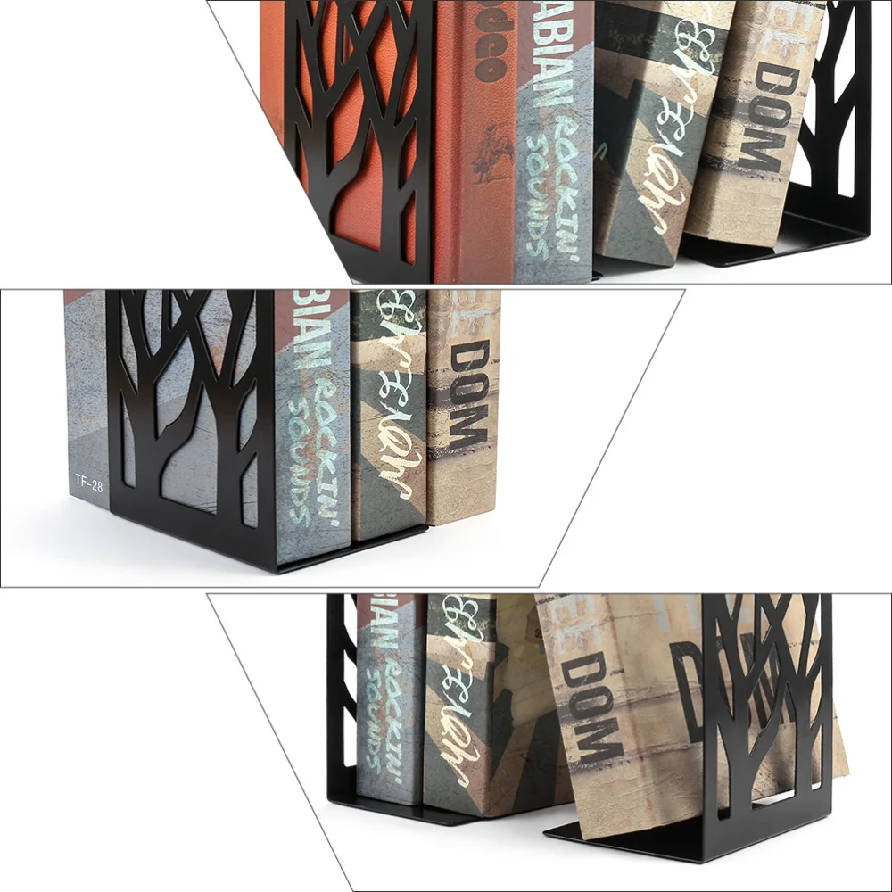 

6Pcs Iron Bookend Office Supplies Bookend Support Desktop Bookshelf
