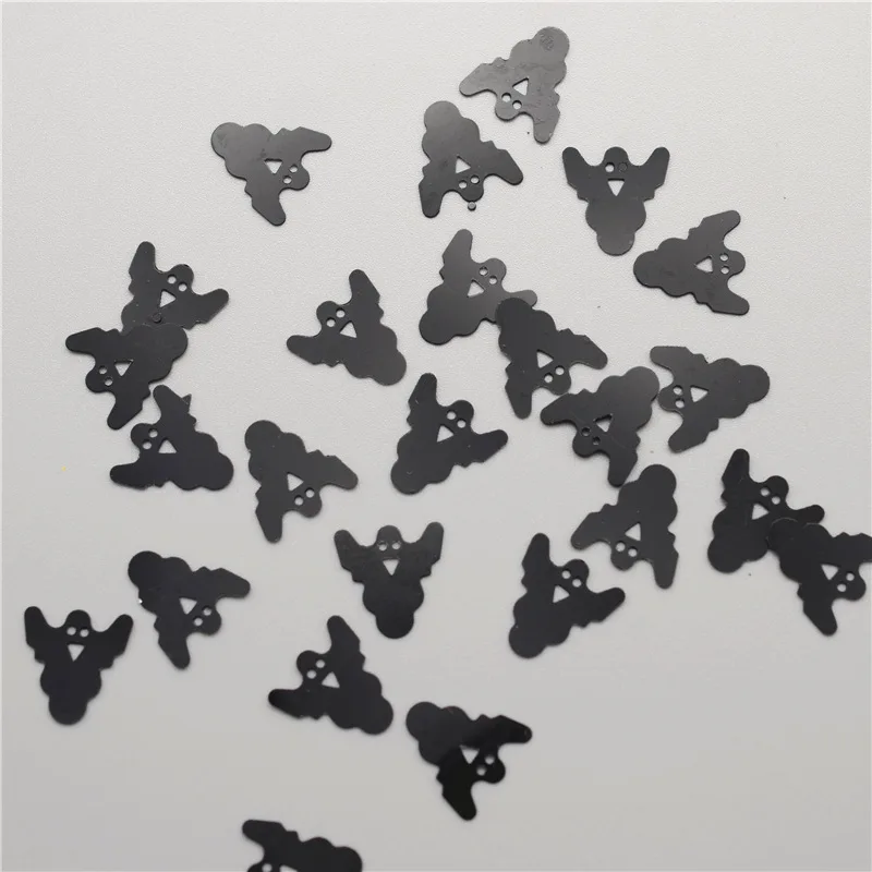 BLACK 500 шт./лот(25 г) 9*13 мм черный/белый Хэллоуин призрак ПВХ свободные блестки ремесла для шитья/лямки Diy аксессуары Дети DIY - Цвет: BLACK