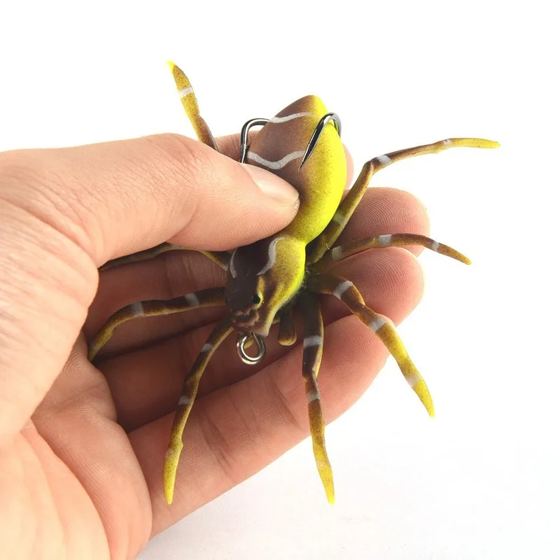 

1pcs Spider Soft Lures Soft Bait 8cm/6.7g Silicone Bait Artificial Softbait Lures Weedless Fishing Lure with Realistic Design