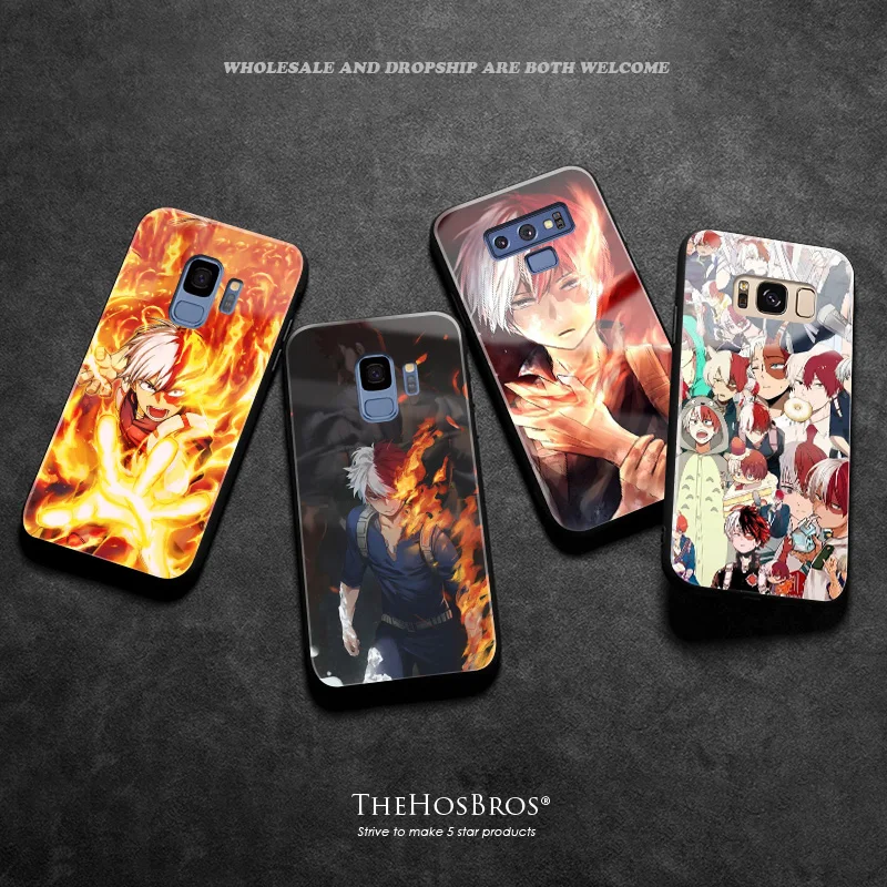 Шото Todoroki мой герой мягкий силиконовый стекло чехол для телефона Корпус Samsung Galaxy