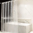 Занавеска для душа с крючками, прозрачная утолщенная 3d-занавеска для душа в ванную комнату, украшение для дома, принадлежности для ванной комнаты