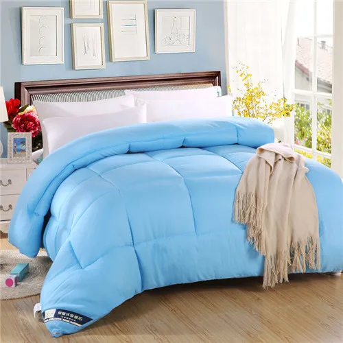 blue 220*240150*200 зимнее толстое пуховое одеяло красочное толстое одеяло с набивкой лоскутное одеяло Теплый зимний лежак покрывало серое постельное белье - Цвет: blue