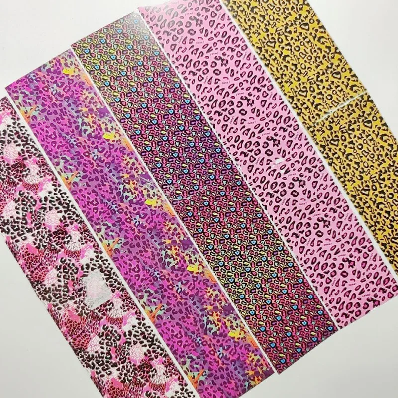 

1 Bag Nail Star Paper Color Leopard Transfer Paper Laser Nail Stickers Leopard Starry Paper Nail Art Decorations