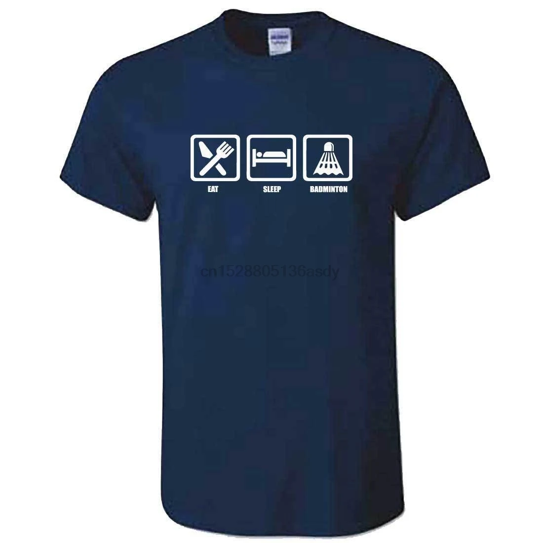 Унисекс Eat Sleep для игры в бадминтон футболки со смешным Badmington ракетки Волан Топ