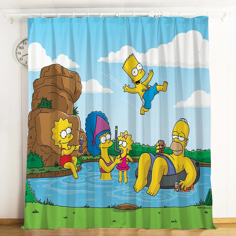 Likurb Springfield Simpsones Семья 3D печатных плотные Шторы одной панели для детей маленьких