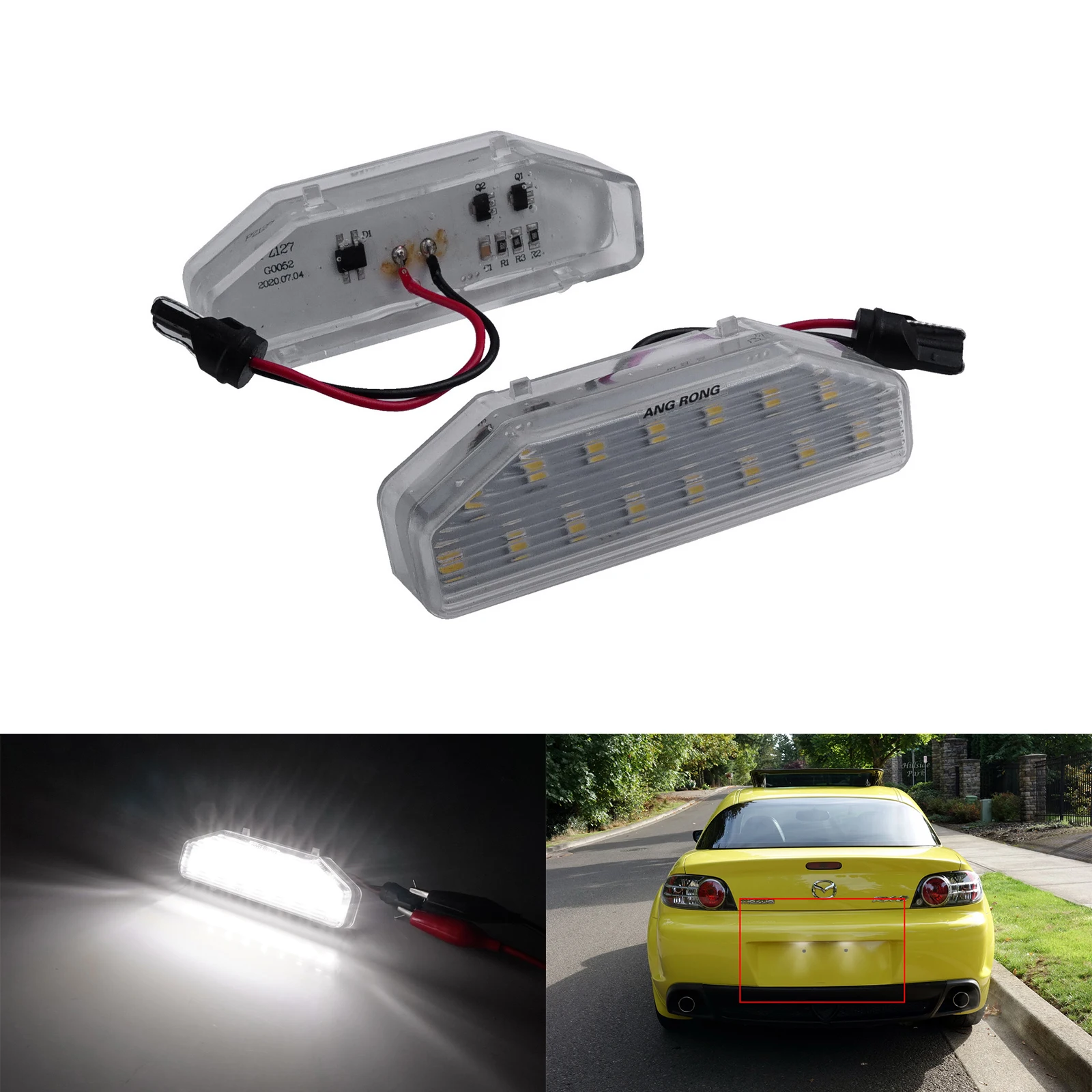 

ANGRONG 2X 7000K White LED Licence Plate Light Fit Mazda RX-8 2003-12 Atenza Mazda6 2007-12
