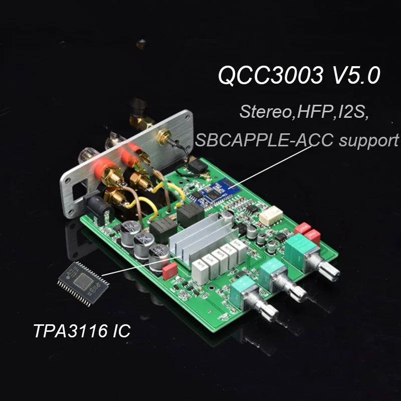 Lusya TPA3116 QCC3003 Bluetooth 5,0 HiFiPower усилитель 50 Вт* 2 канальный домашний аудио усилитель с регулировкой высоких частот I4-005-6-7