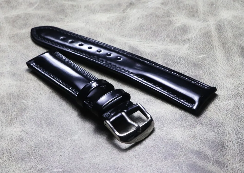 New Handmade Leather Strap Men's/Women's 18mm 19mm 20mm 21mm 22mm Black Calfskin Watchband For Seiko Watch band