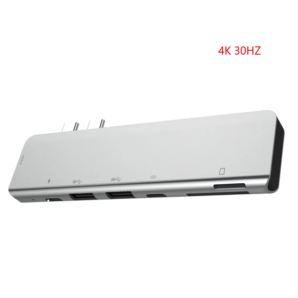 В наличии 6 в 1 USB 3 0 Высокоскоростные порты Тип C Hub Usb до 4K 30 Гц HD ноутбук Rj45 Gigabit Ethernet