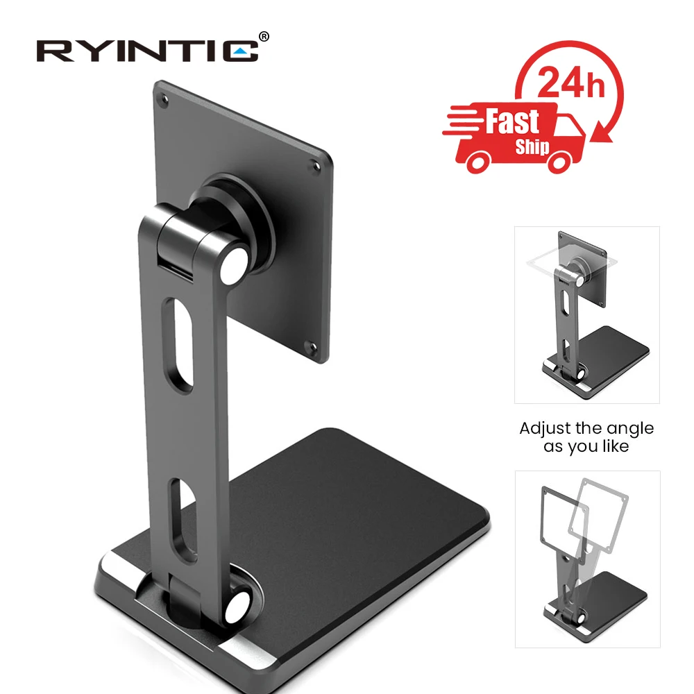 

Portable Aluminum Adjustable 360 Rotate VESA Monitor Stand Display Holder Stand Full Motion Mount Arm 75x75mm VESA Hole Support