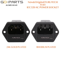 brand new original furutech fi 03 ac power plug socket iec320 1 c14 male with fuse holder gold rhodium plated 10a 250v 1pc