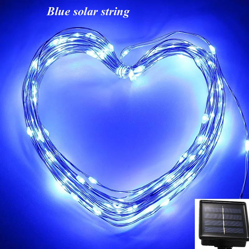 Blue 11 м/21 м/31 м/41 м светодиодный уличный солнечный светильник светодиодный s струнные огни сказочная Праздничная Рождественская вечеринка гирлянда Солнечный сад водонепроницаемый свет - Испускаемый цвет: Blue
