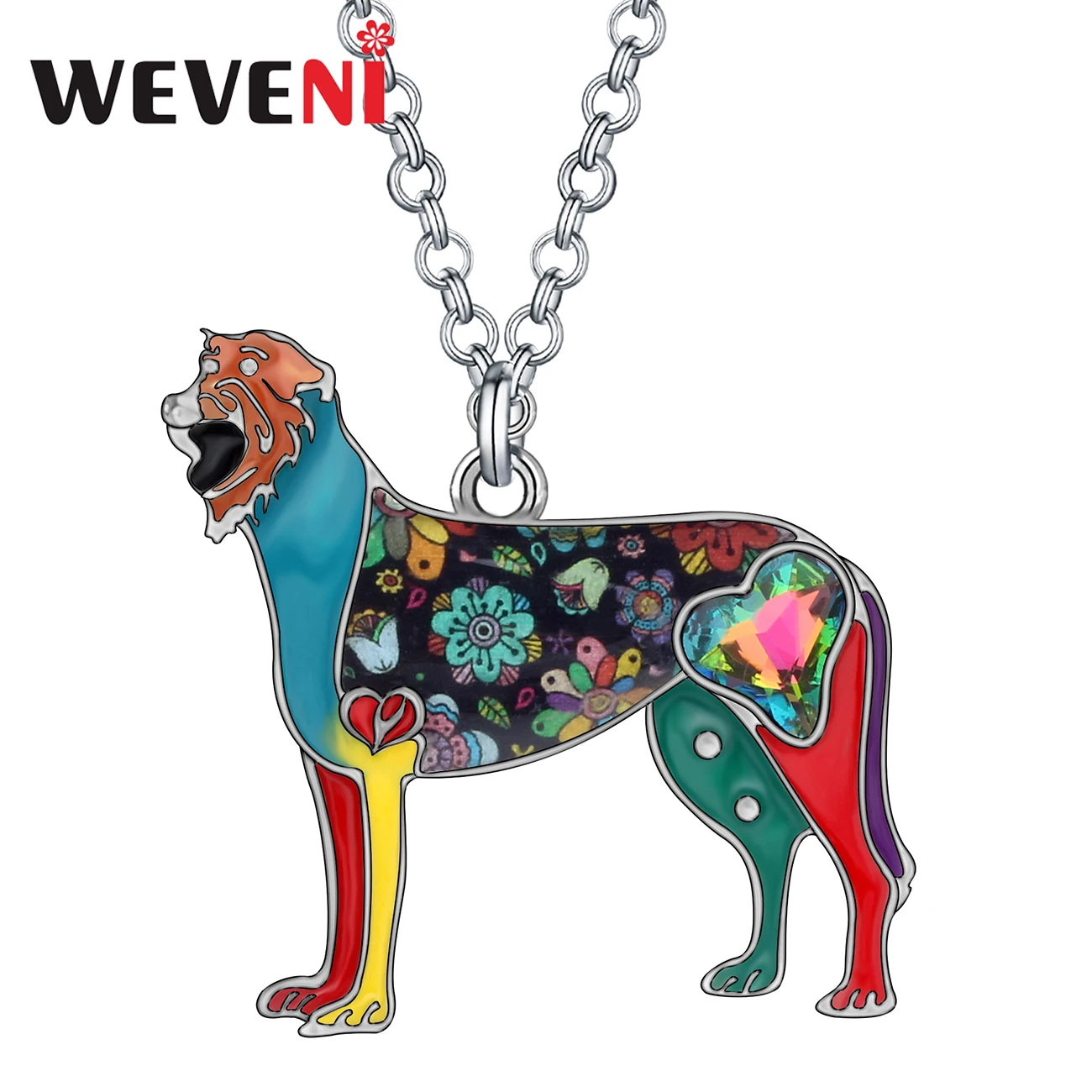 WEVENI эмалированный сплав хрустальные стразы ирландское волчье ожерелье с собакой