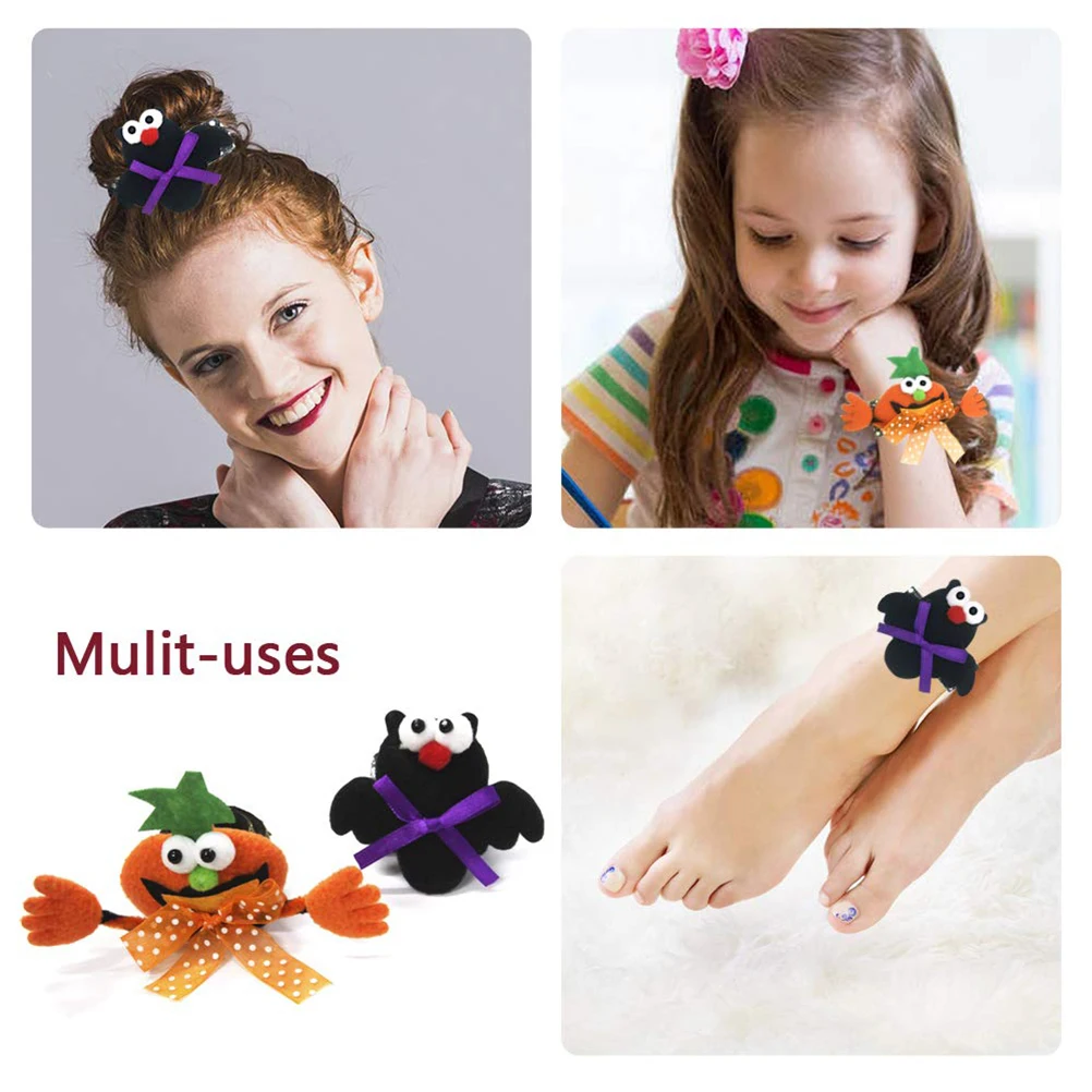 4 шт браслеты на Хэллоуин сверкающими пайетками тыквы летучей мыши СЛЭП