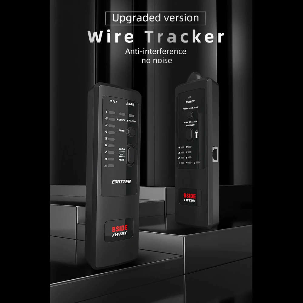 

BSIDE FWT8X Network Cable Tracker Detecteur RJ11/45 Lan Ethernet Phone Wire Tester Finder Telecom Scan Line Wiremap Tester