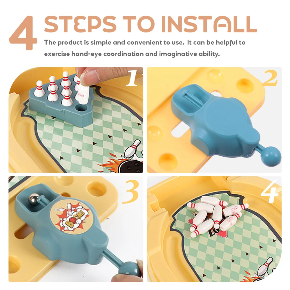 

1 Set of Children Bowling Desktop Game Plaything Indoor Leisure