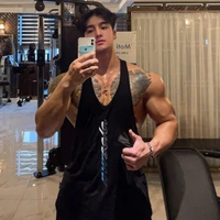 new male summer casual vest man bodybuilding tanks gyms workout fitness breathable sleeveless top stringer singlet clothes