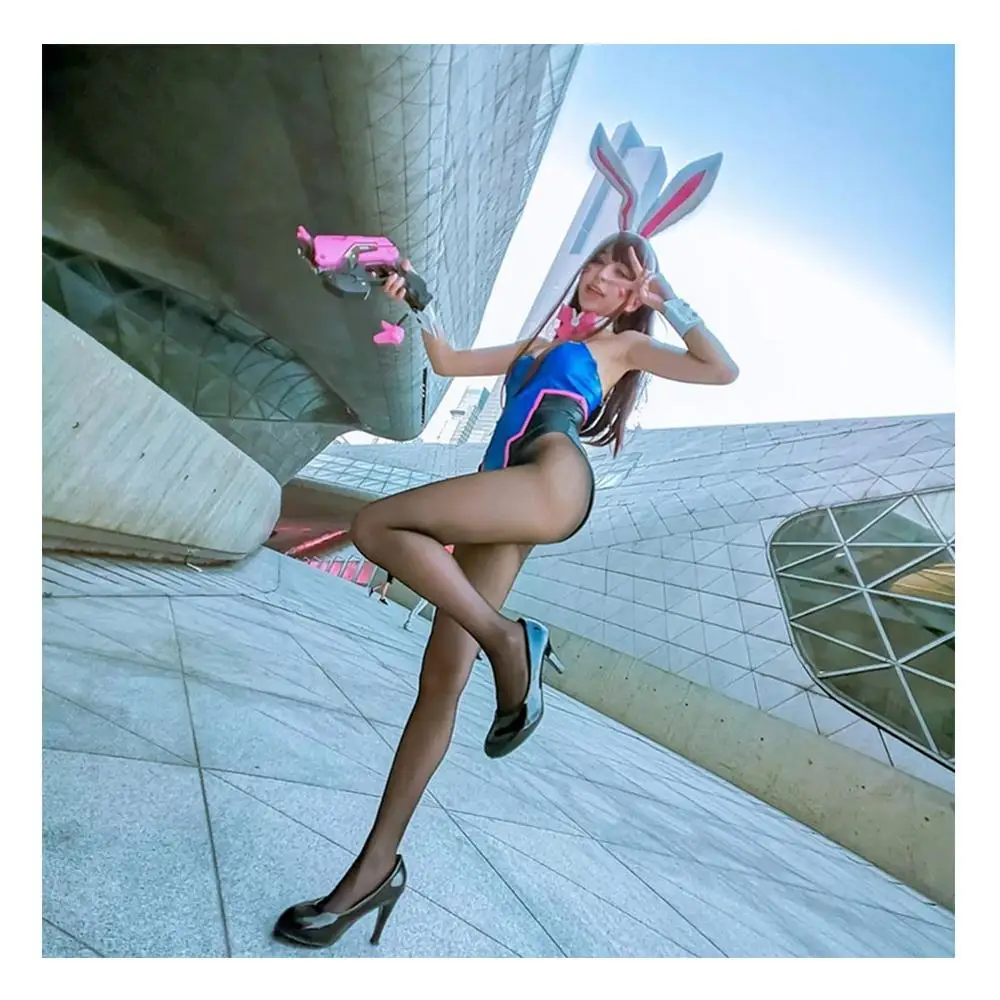 Бесплатная доставка 2019 Косплей-костюм OW D.VA Bunny Girl Song Hana Angel Cos MaidCosplay Карнавальный