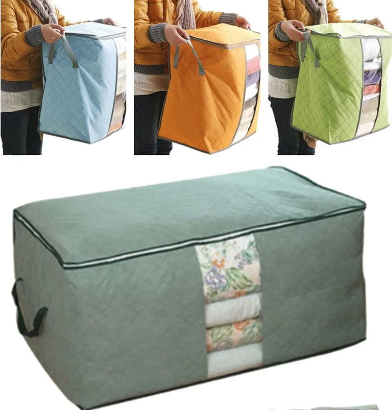 New Waterproof Portable Clothes Storage Bag Organizer Folding Closet Organizer For Pillow Quilt Blanket Quilt Bag Organizer#15