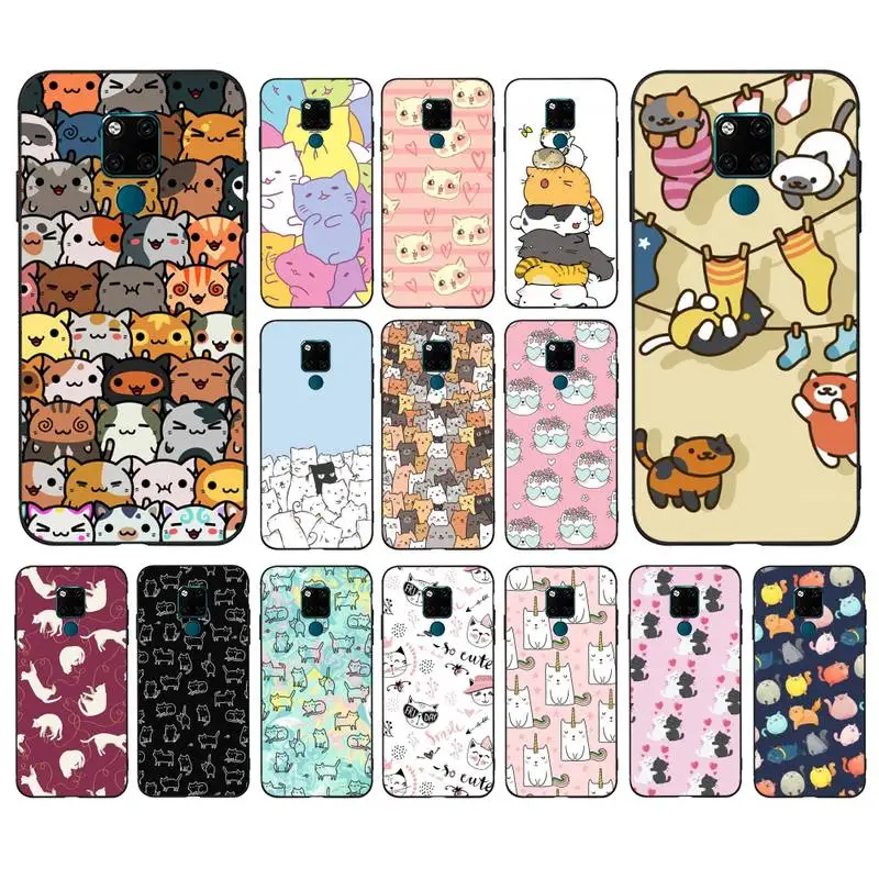 

Funny Cartoon Cat Phone Case for Huawei Mate 20 10 9 40 30 lite pro X Nova 2 3i 7se