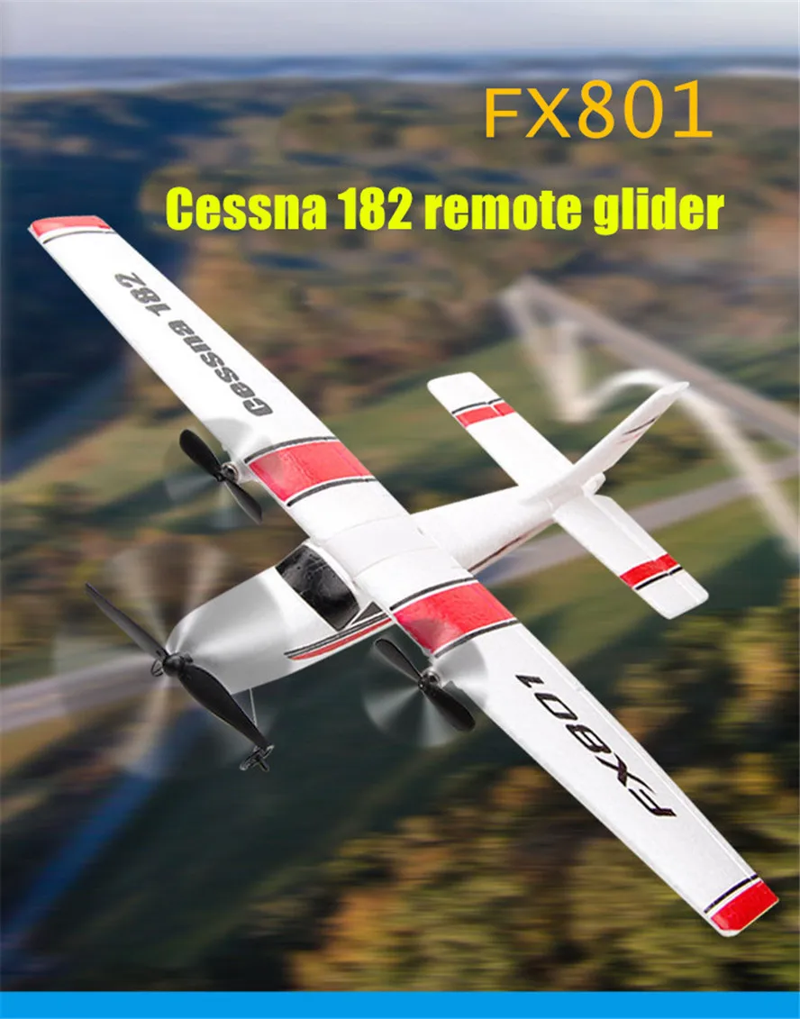FX801 высокотехнологичный пульт дистанционного управления планер RC Cessna 182 flight fixed wing fall-proof collision aircraft RC самолет Летающий игрушка DIY