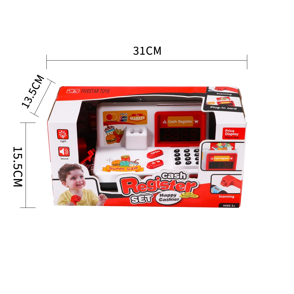 

Child Pretend Play Role Cashier Counter Machine Toys Cashier Cash Register Toy Supermarket Calculator Checkout Counter Game Gift