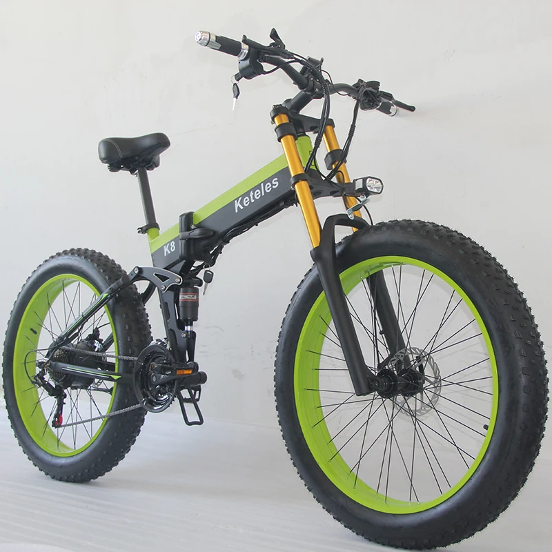 Online Keteles K8 K8PLUS Elektrische Bike 26 Zoll Rad Schneemobil 1000W 48V 15AH Berg Fett Fahrrad Faltbare E-bike Männer Reiten MTB
