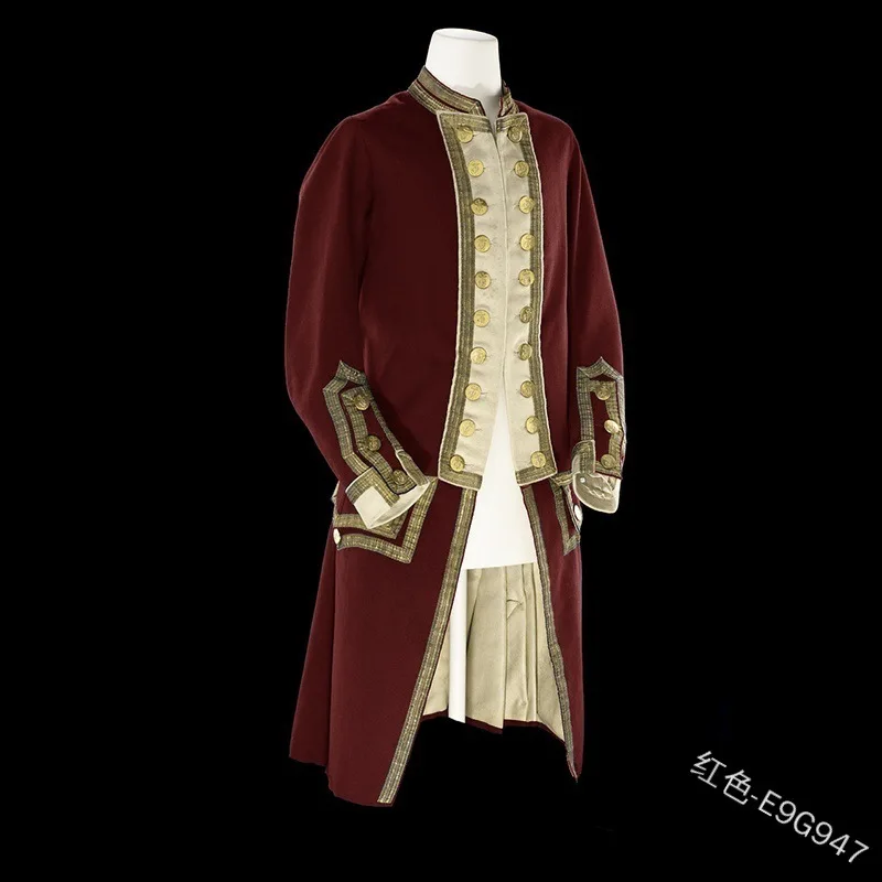 

Men Victoria Edwardian Steampunk Trench Coat Frock Outwear Vintage Prince Overcoat Medieval Renaissance Jacket Cosplay Costume