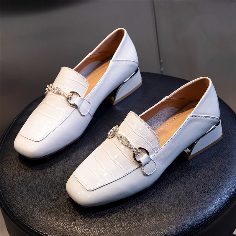 

Top leather shoes women's spring 2021 new thick heel leather casual single shoes women's Mary Jane shoes fashion