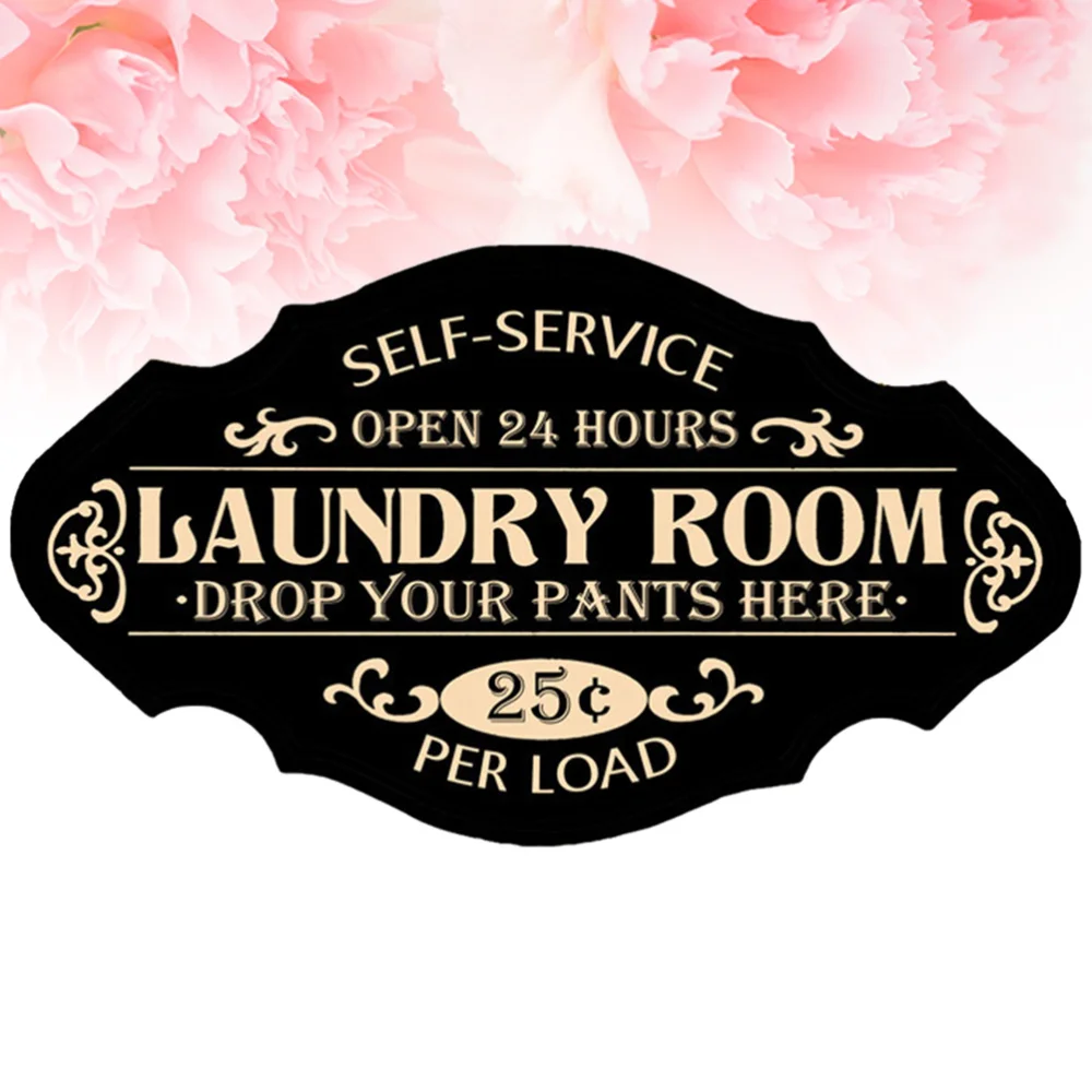 

1pc Laundry Room Hanging Tag Classic Dry Cleaning Shop Open Hanging Sign Hanging Board for Hotel Shop (White)