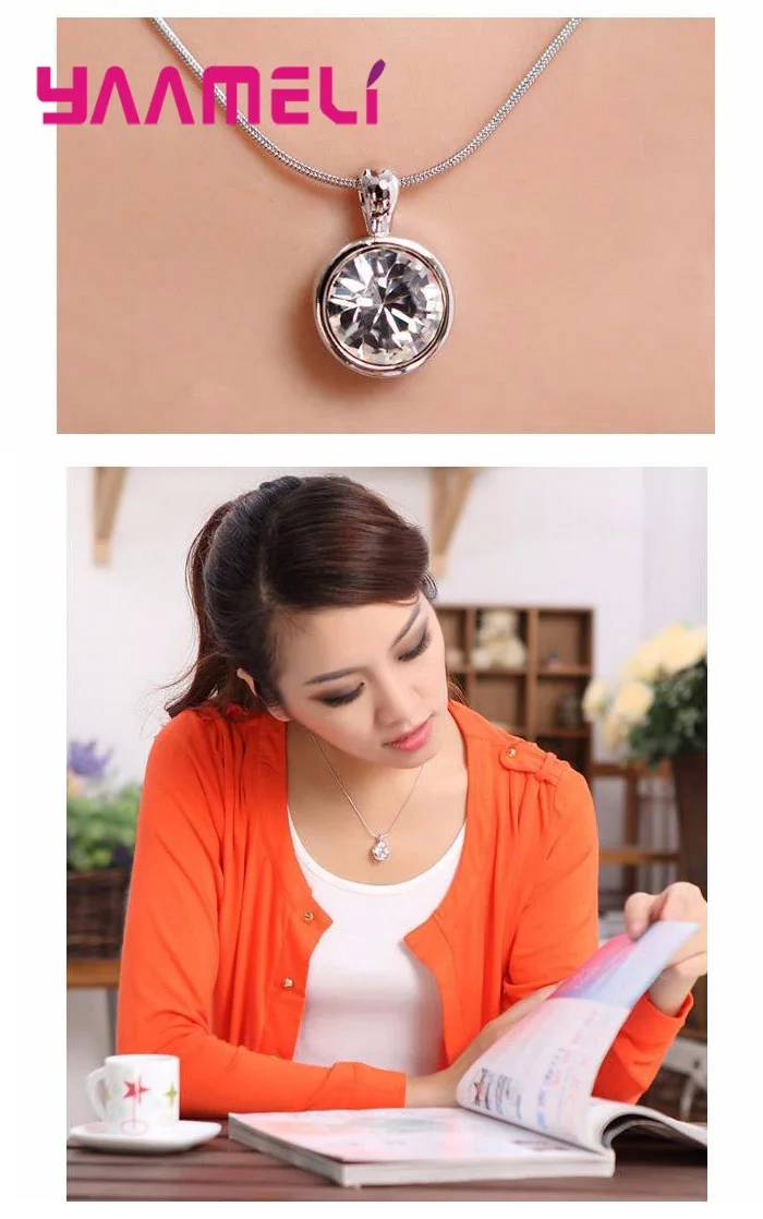 Новый Большой продвижение кулон ожерелье 925 стерлингового серебра ювелирные