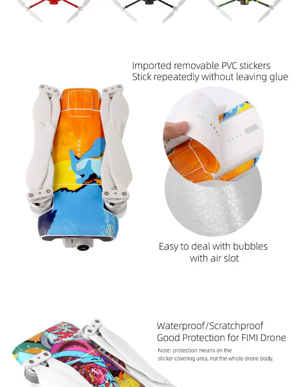 Sunnylife для FIMI X8 SE Drone Body shell Красочные против царапин ПВХ наклейки RC Quadcopter camo запчасти наклейки DIY аксессуары