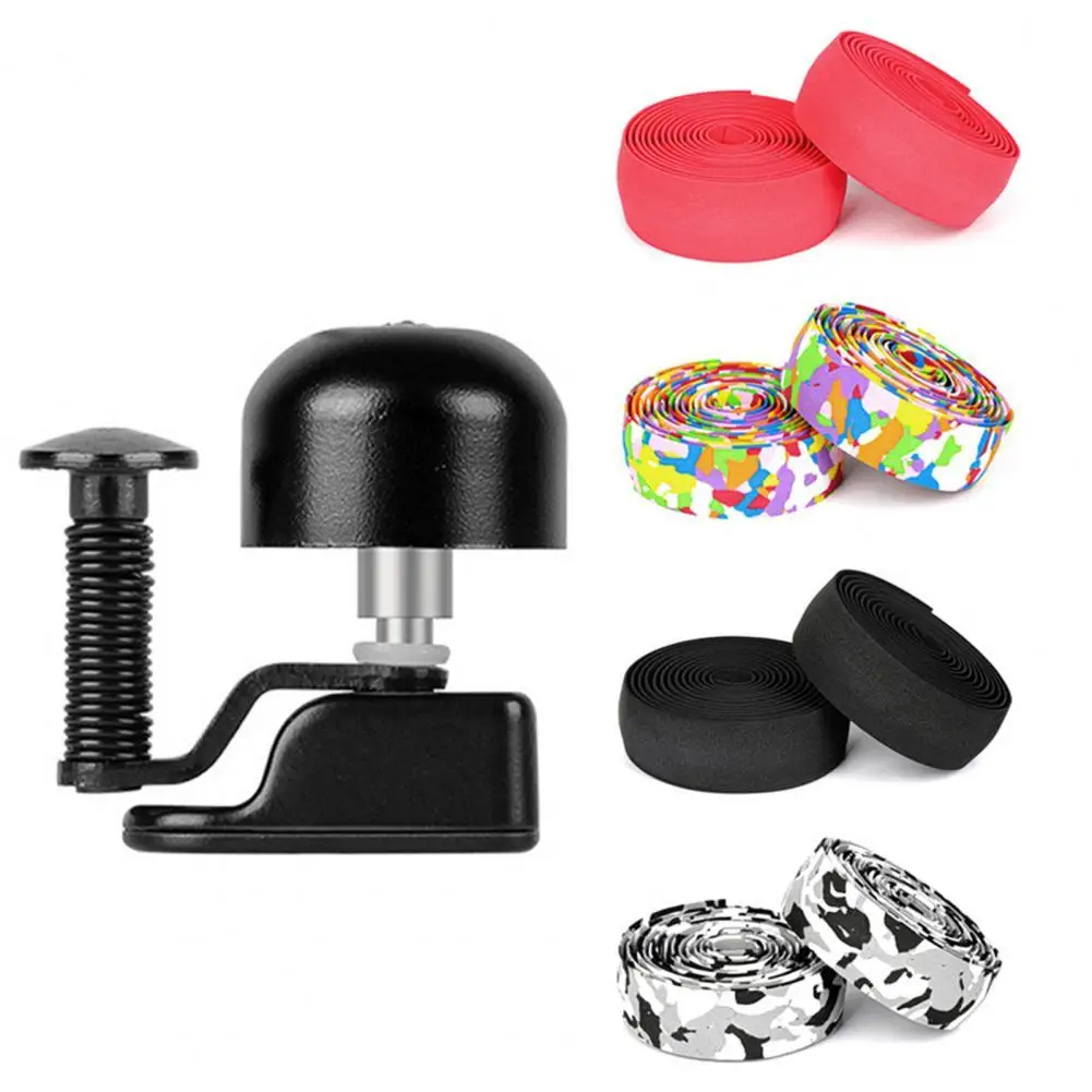 

1Set Outdoor Cycling Handlebar Tape Strap Bell Suit for Road Bike Bell Strap Set Clear Sound Alarm Bell Adhesive Tape Set Riding