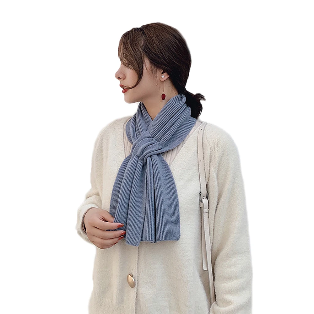 Женский осенне-зимний шарф теплый однотонный Модный повседневный простой с