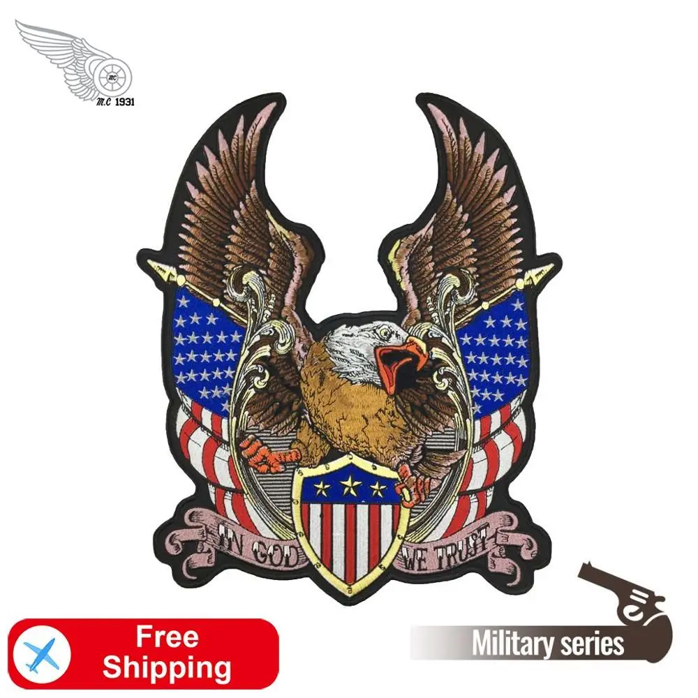 God We Trust Орел с вышивкой в стиле милитари от задняя Размеры железа на патчи для