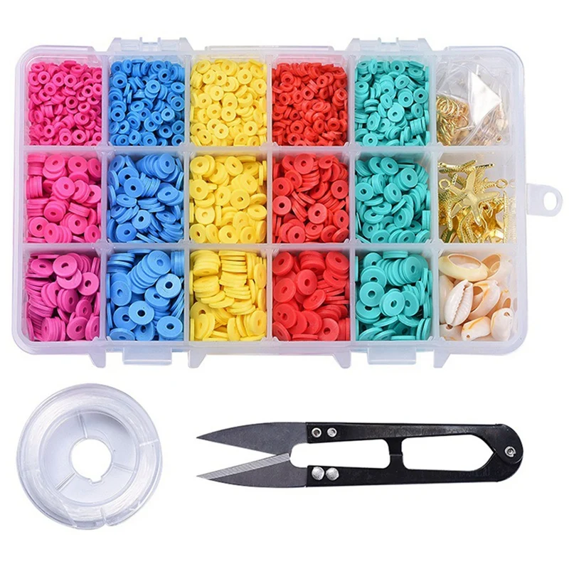 

6-Color Multi-Specification Soft Clay with Tool Set Diy Colored Soft Clay Beads Bracelet Jewelry Accessories