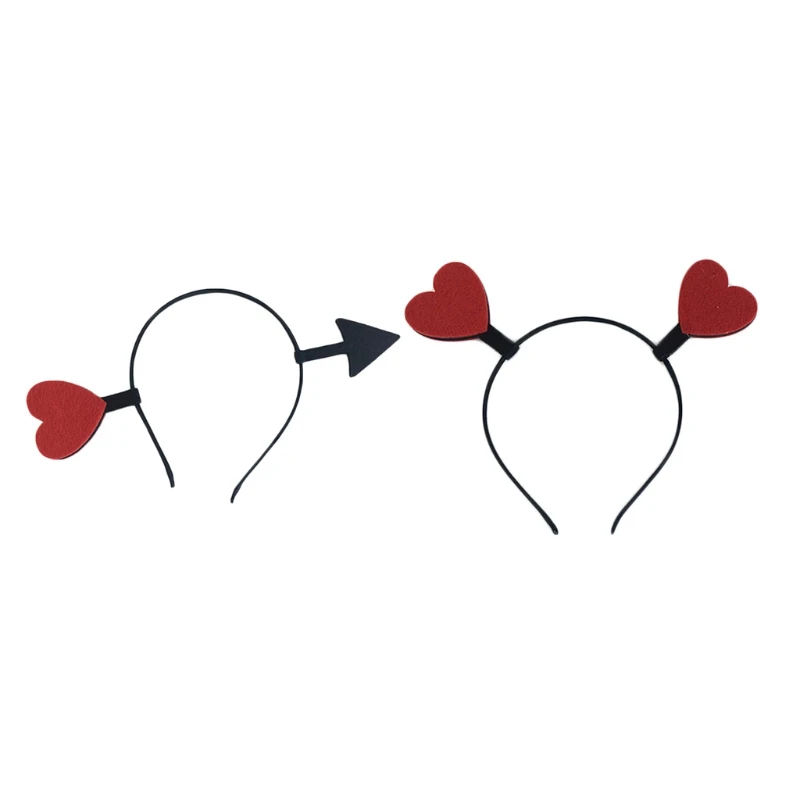 Обруч для волос эластичный красный любовь сердце стрела праздника вечеринки |