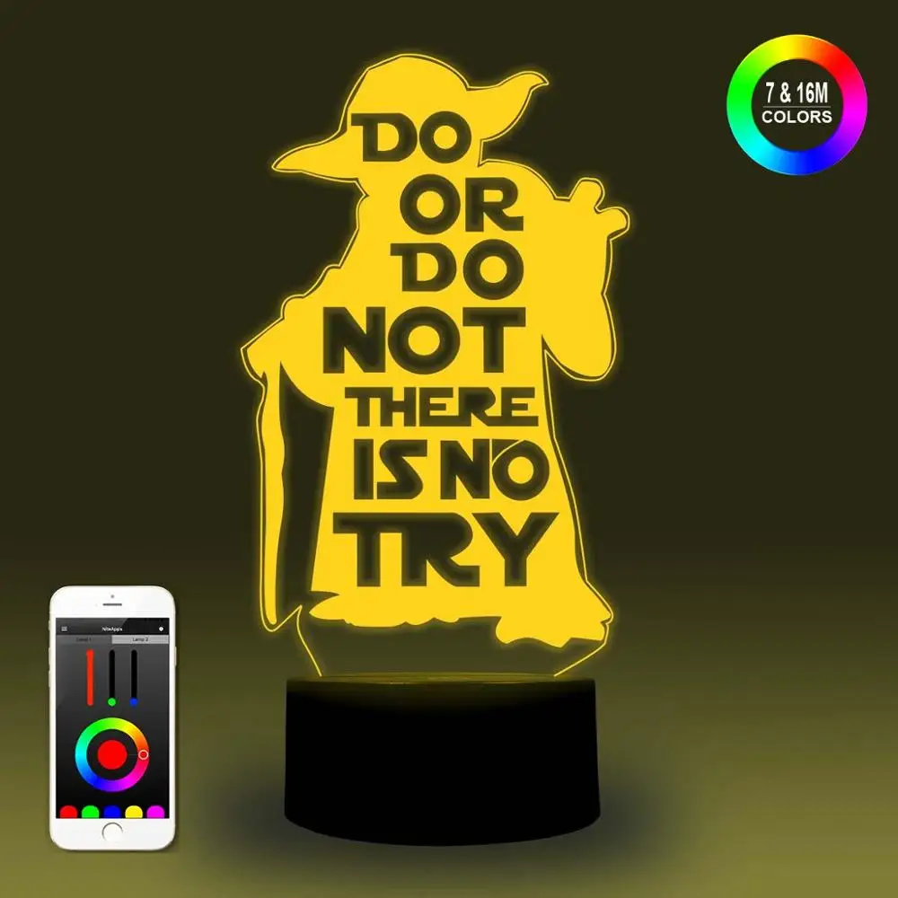 NiteApps 3D Мастер Йода ночник настольная лампа Иллюзия украшение подарок на день
