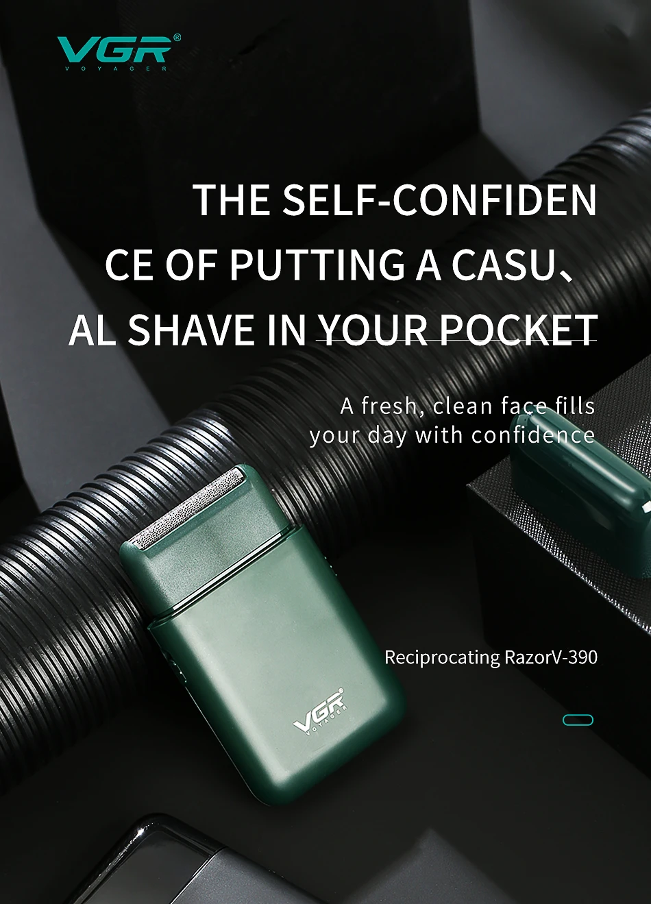 

VGR Car Shaver Portable Shaver Male Electric Mini Recuperator Push White Reciprocating Shaving V-390
