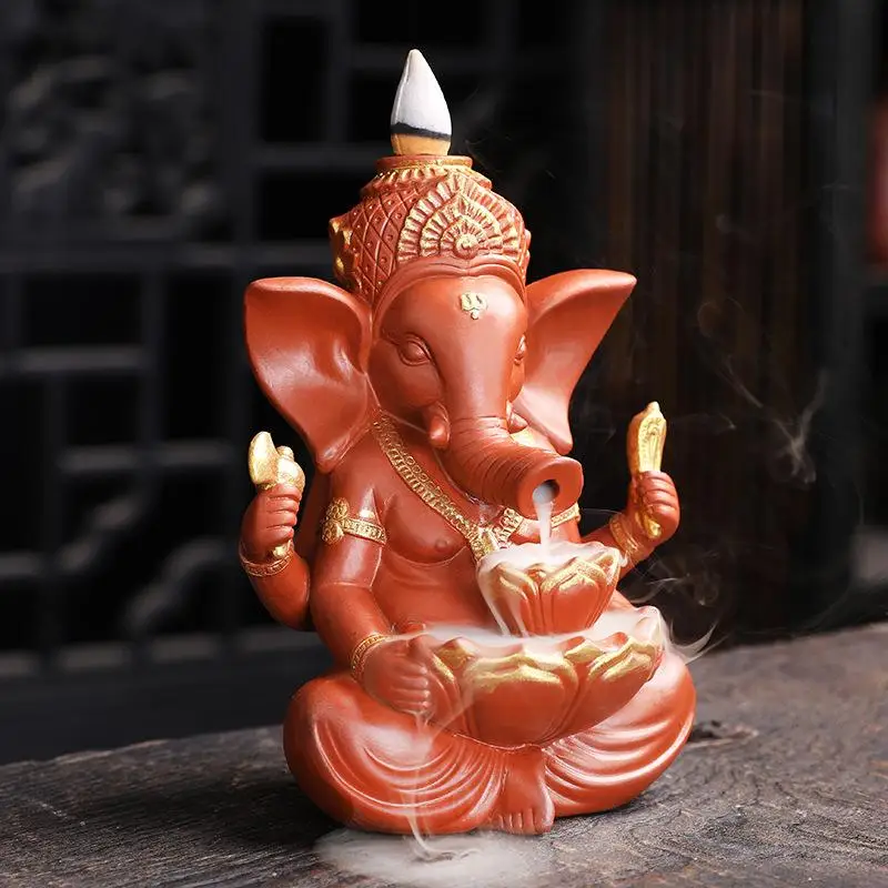 Ganesha горелка для благовоний слон Бог эмблема благоприятный и успех керамический