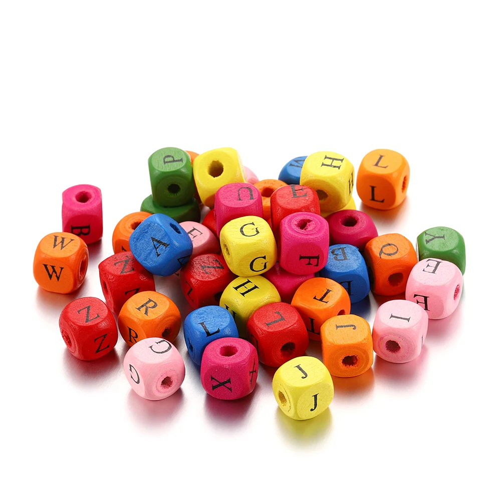 

50-100Pcs Random Alphabet Wood Spacer Letter Beads Loose BeadsFor Jewelry Making DIY Necklace Bracelet Accessories