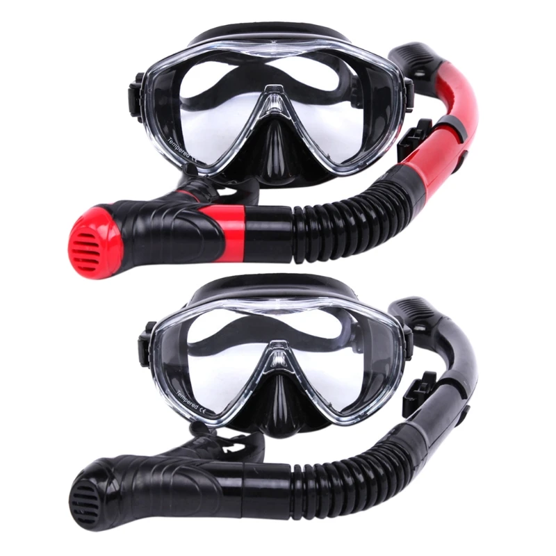 

F2TC Snorkel Set for for Adults Anti-Fog Tempered Glass Snorkel Mask and Dry Snorkel for Snorkeling Scuba Diving