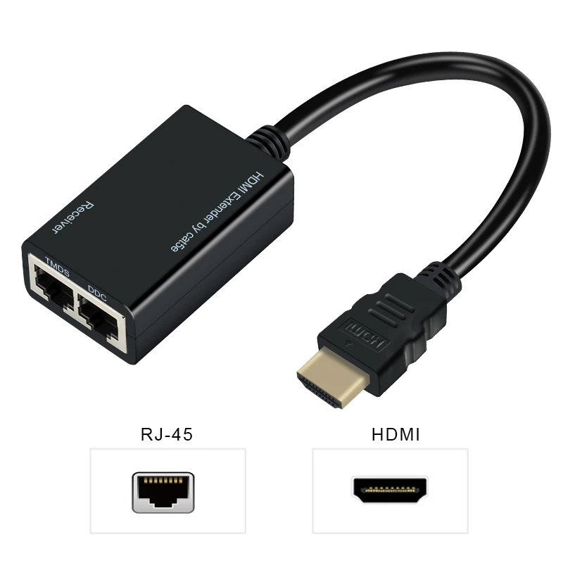 30 м HDMI удлинитель для RJ45 CAT5e CAT6 UTP LAN Ethernet Ретранслятор 1080P 3D до футов|Кабели HDMI| |