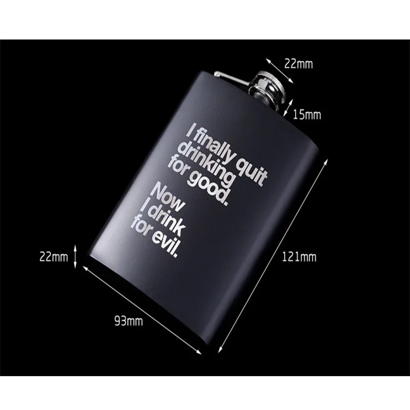Матовые плоские фляжки 8 унций винная бутылка с гравировкой букв мини фляжка из