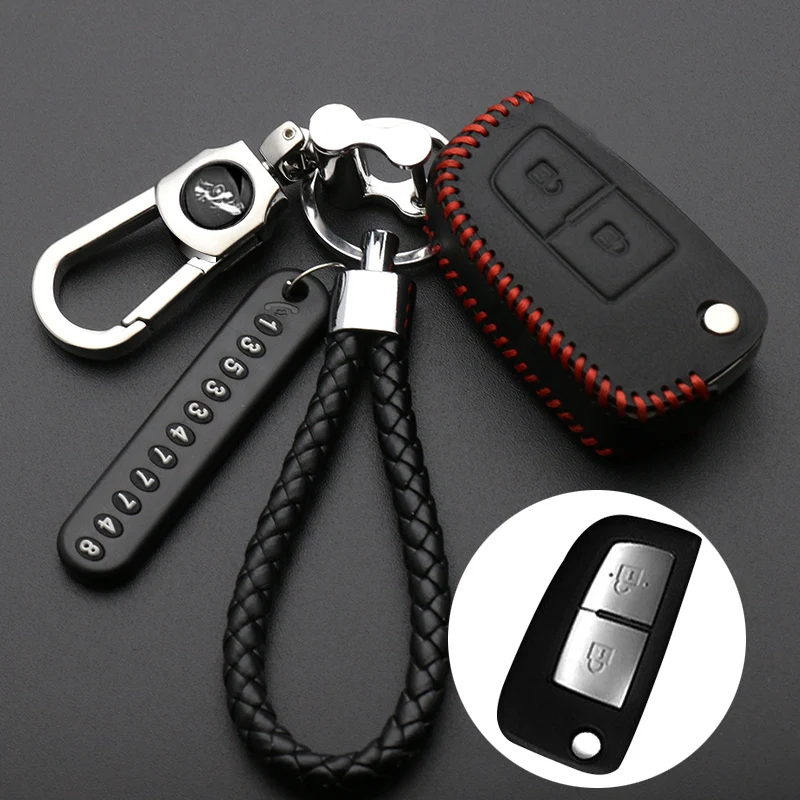 Luminous leather Car Remote Key Fob Shell Cover Case For Nissan X-Trail Juke Qashqai Micra Pulsar 2014 2015 2016 2017 2018 | Автомобили и