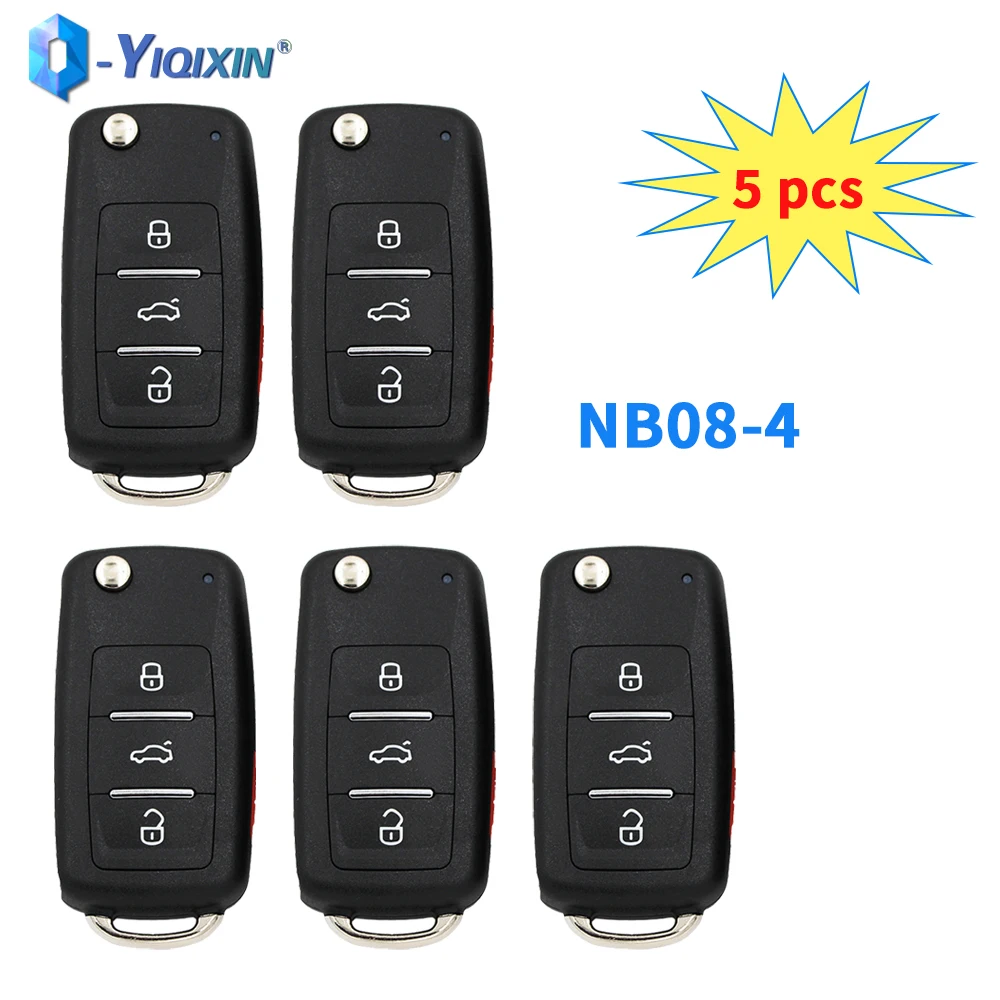 

YIQIXIN 5 PCS 3+1 Buttons Universal Remote Key Multi-functional NB08 Series For KD-X2 KD900 URG200 KEYDIY MINIKD Fob Programmer